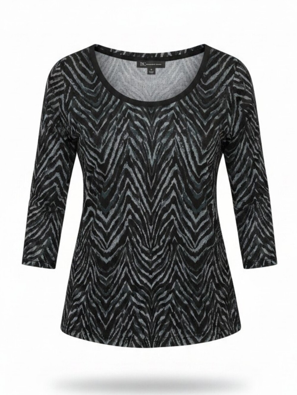 I.N.C. International Concepts Zebra-Print Mesh Top - OX